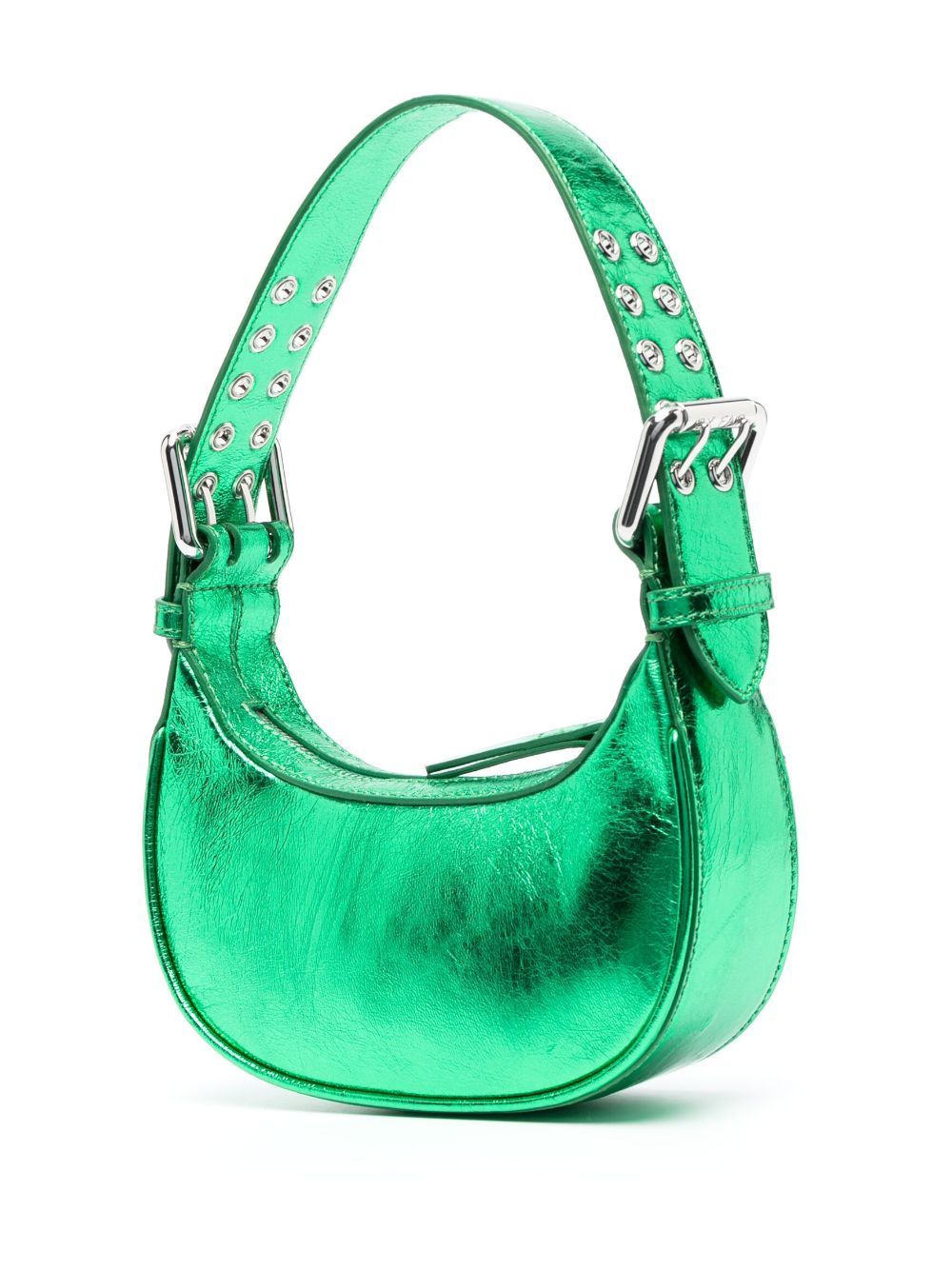 By Far Metallic-Effect Shoulder Bag Green