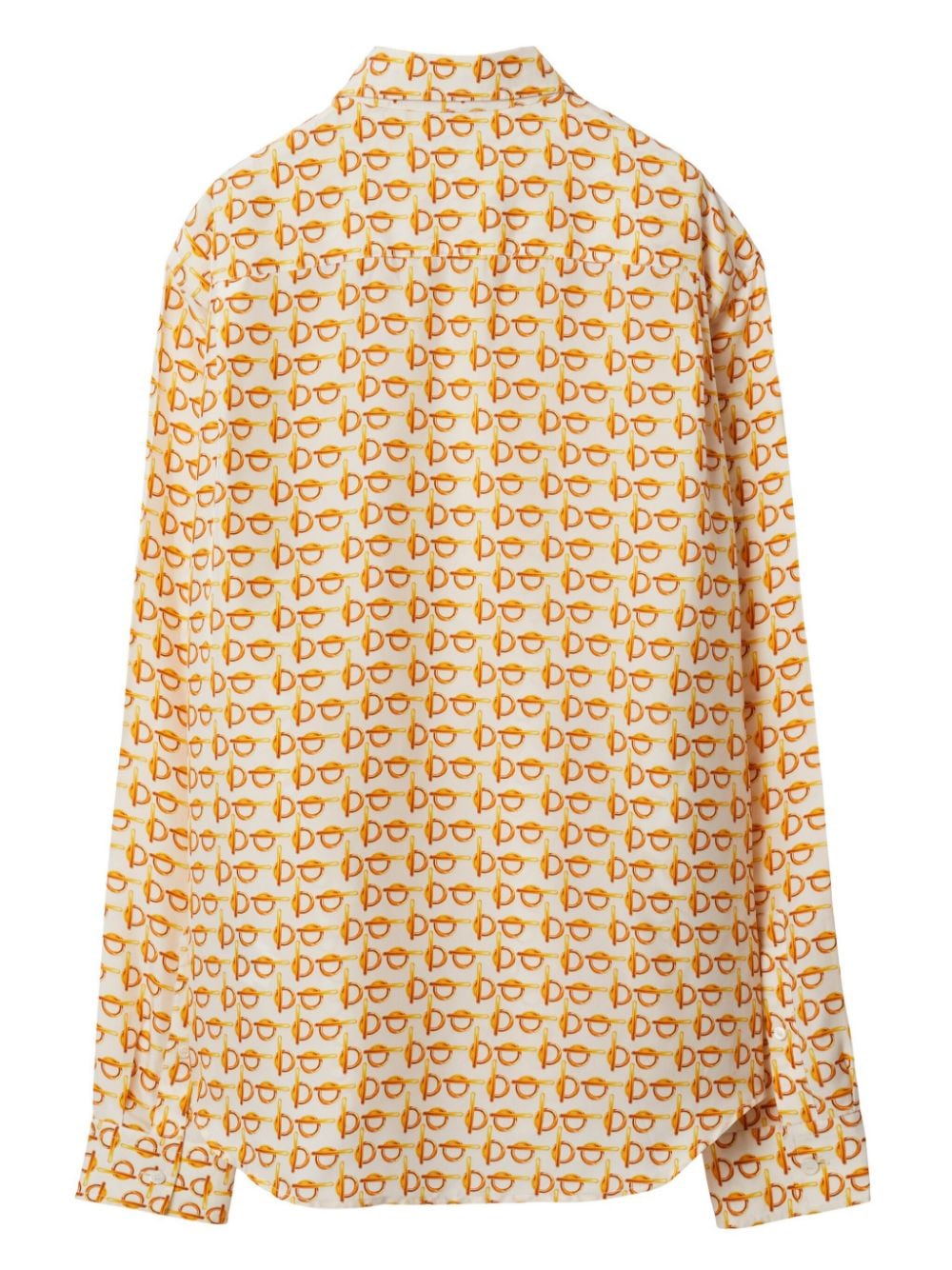 Burberry Silk Graphic Print Shirt Golden