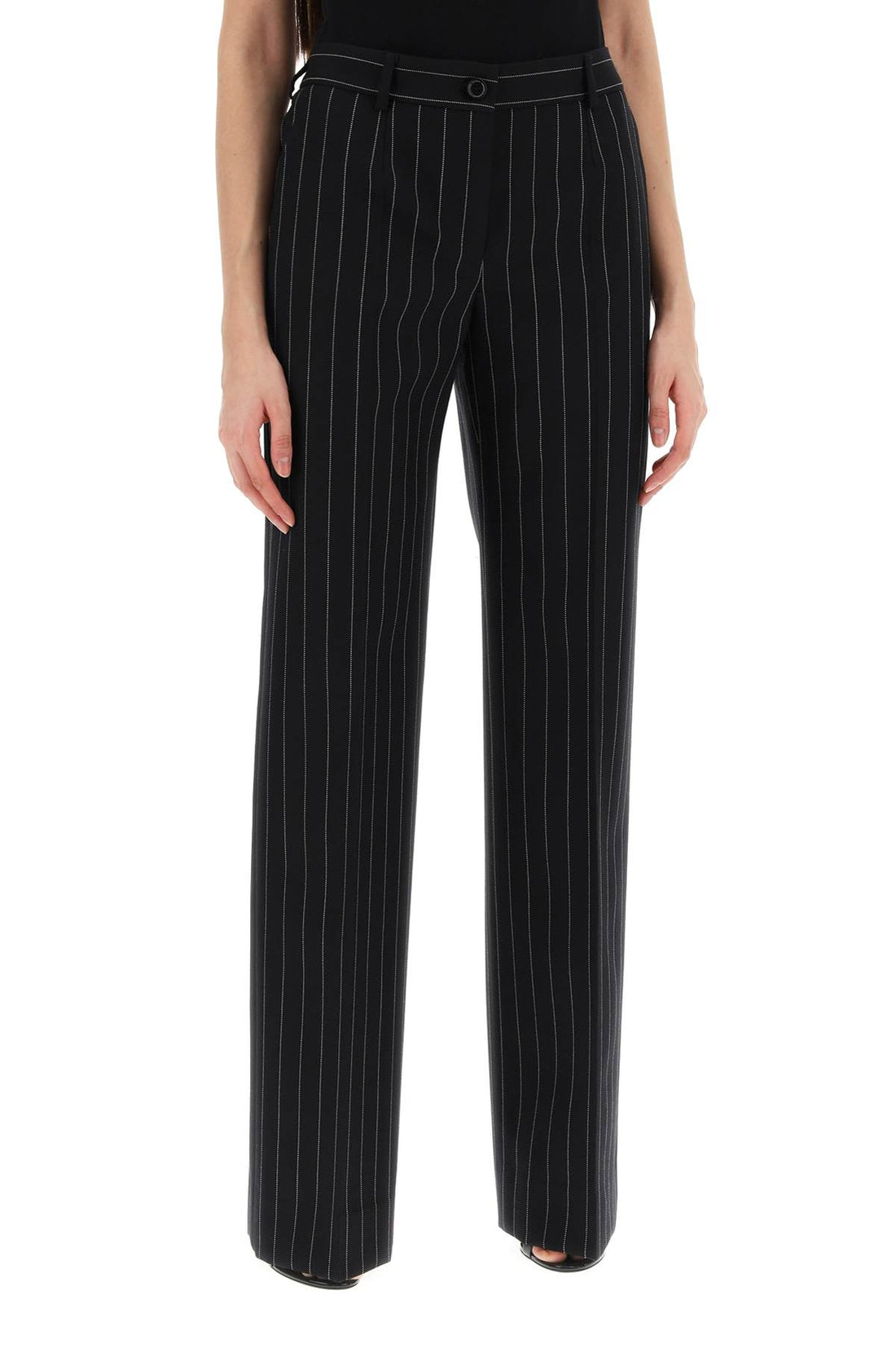 striped flare leg pants