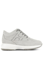 Hogan Pre Interactive Crystal-Embellished Calf Leather Sneakers White White