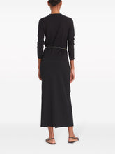 Tory Burch Fine Knit Wool-Silk V-Neck Cardigan Black