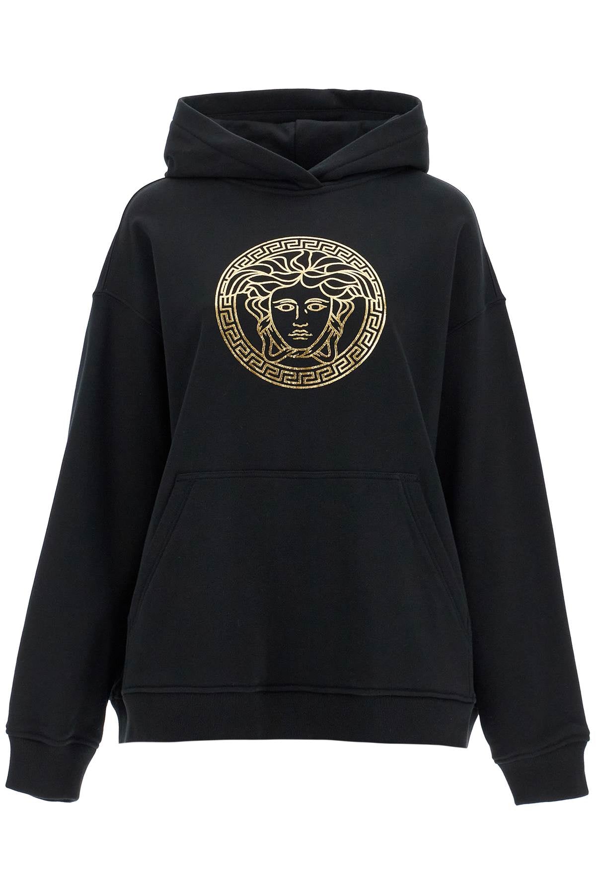 Hooded sweatshirt with medusa motif