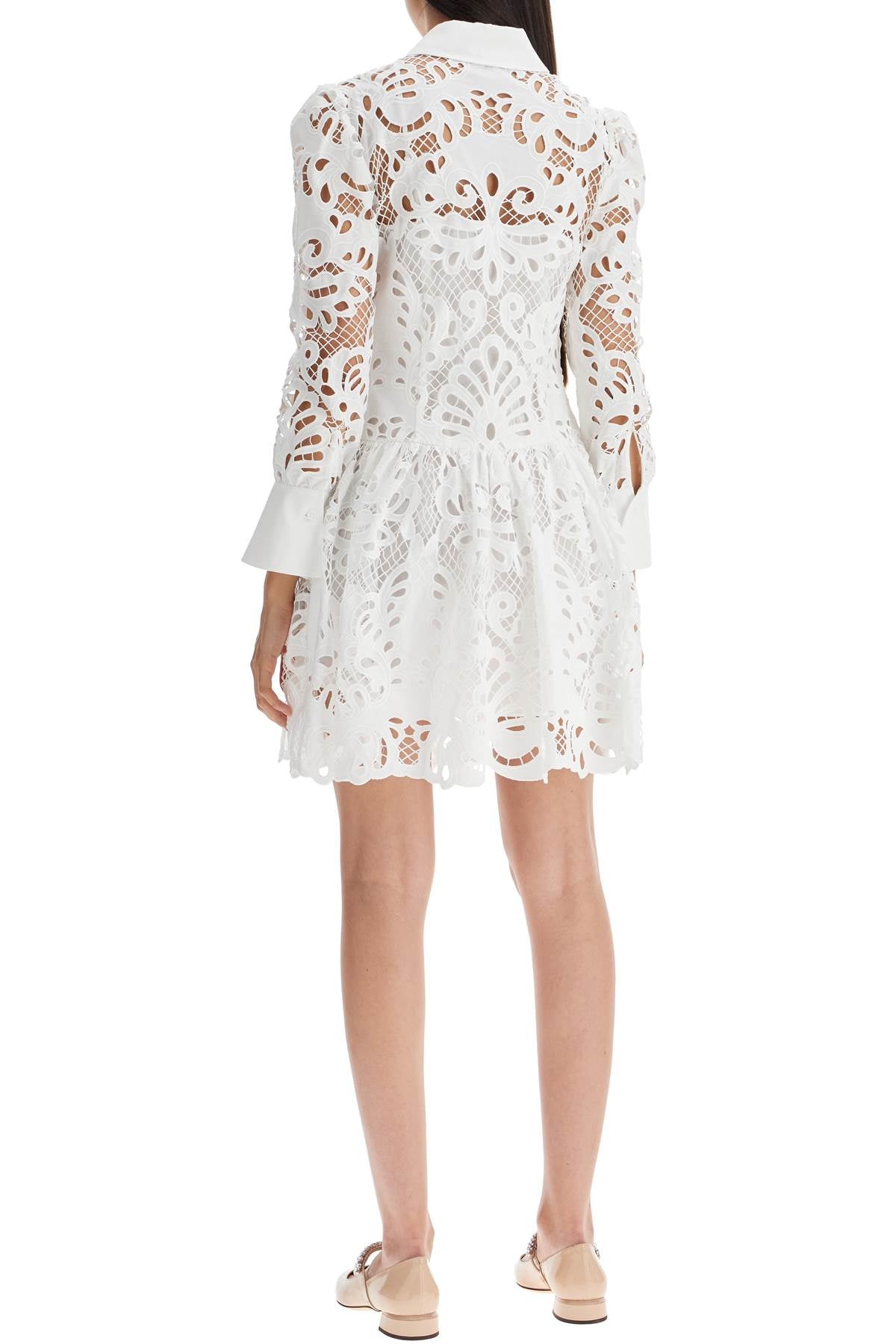 Floral lace chemisier dress