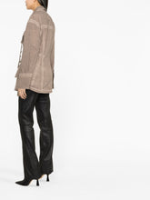 Blumarine Eyelet-Detailed Denim Jacket Brown