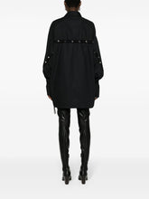 The Attico Oversized Studded Cotton Shirt with Embroidered Logo Black Black