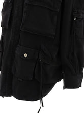 The Attico Cotton Cargo Jacket with Classic Collar Black