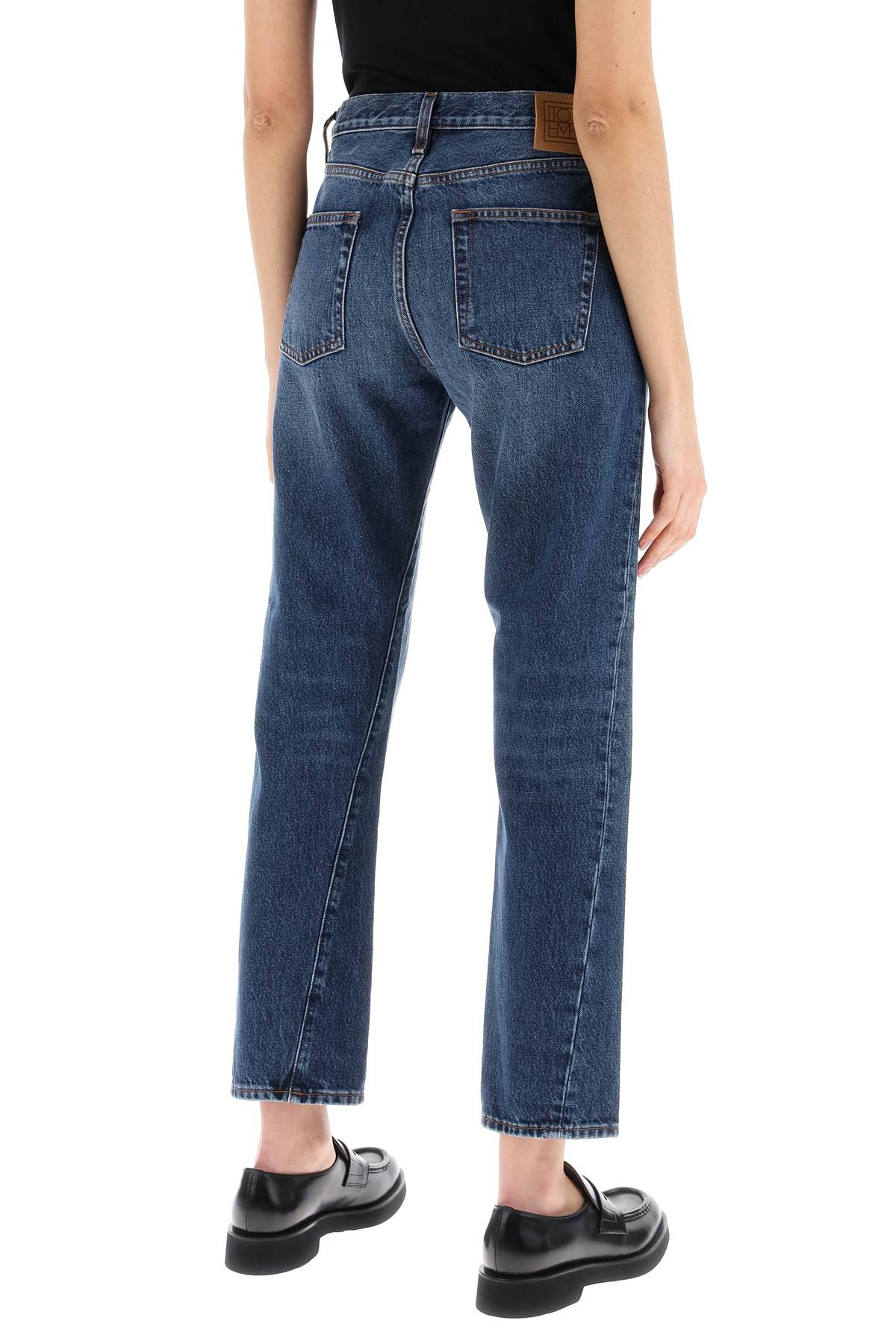 Twisted seam straight jeans