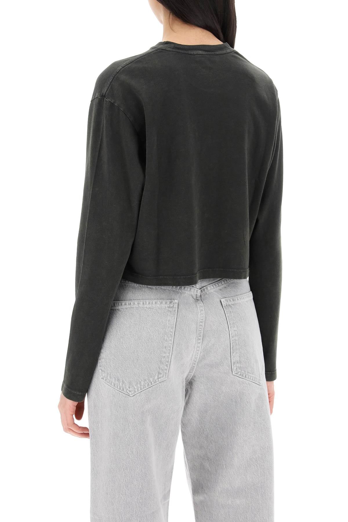 Cropped long-sleeved mason t-shirt