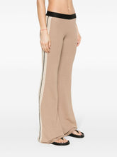 Palm Angels Flared Crochet-Knit Cotton Trousers Beige Beige