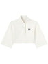 Palm Angels Cropped Logo-Print Polo Shirt White
