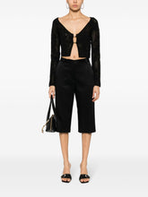 Blumarine Crochet-Knit Floral Cropped Sweater Black Black