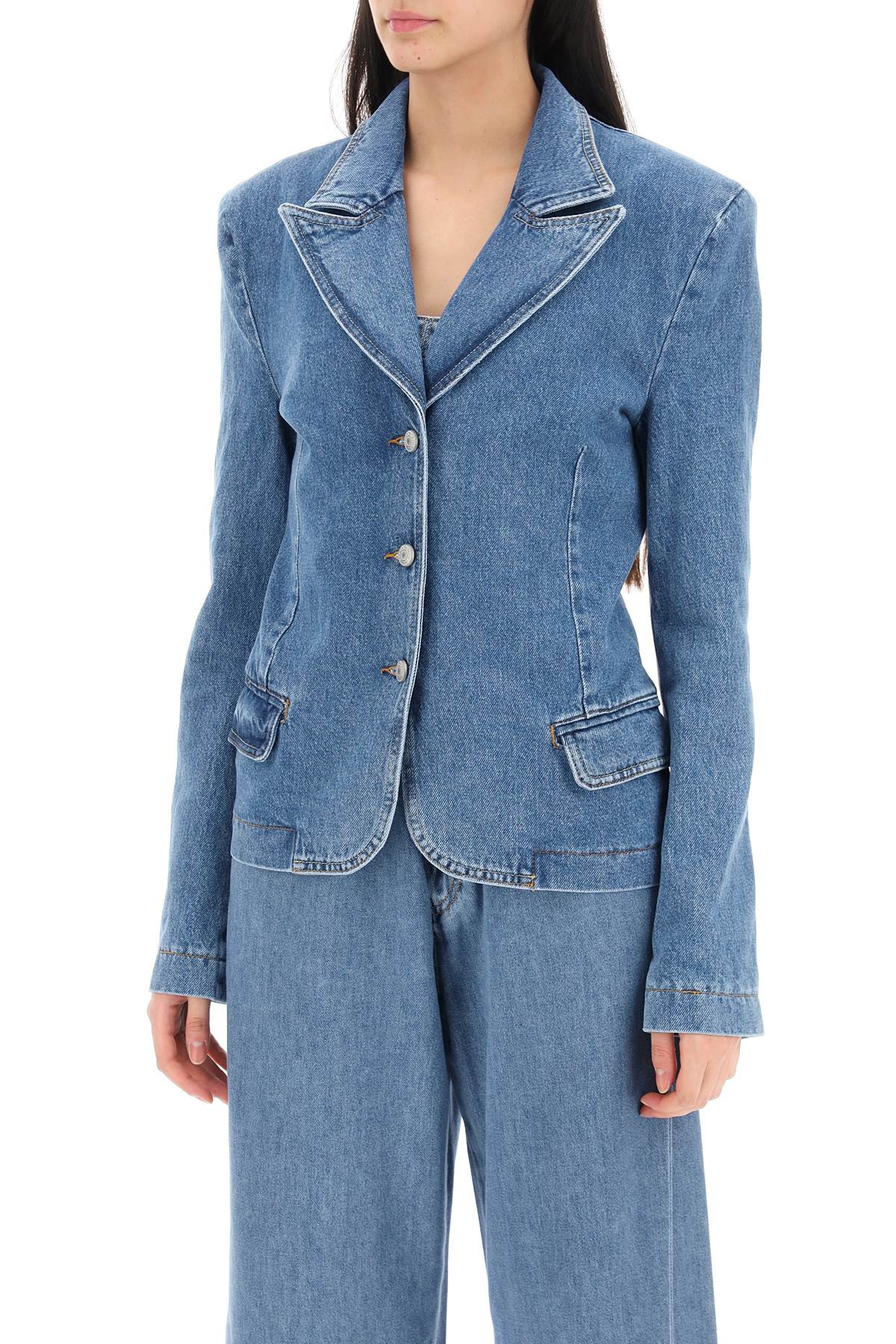 single-breasted jacket in denim