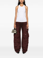 The Attico Ribbed Cotton Rhinestone Logo Sleeveless Top White