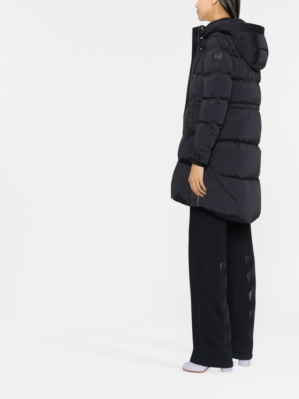 Hooded down coat