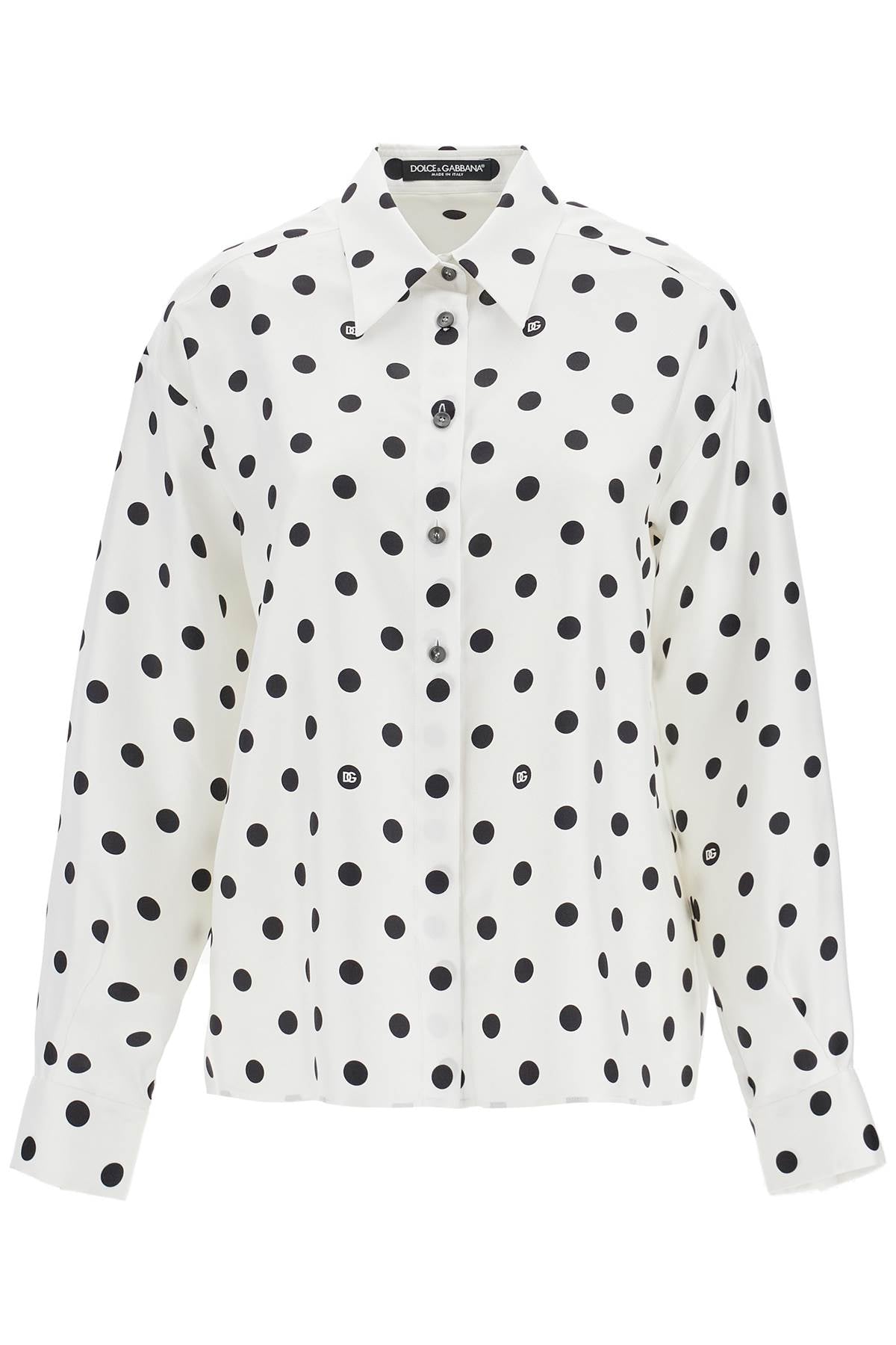 Silk polka dot print blouse