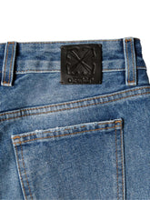 Off White Flared Cotton Stonewashed Jeans Blue Blue