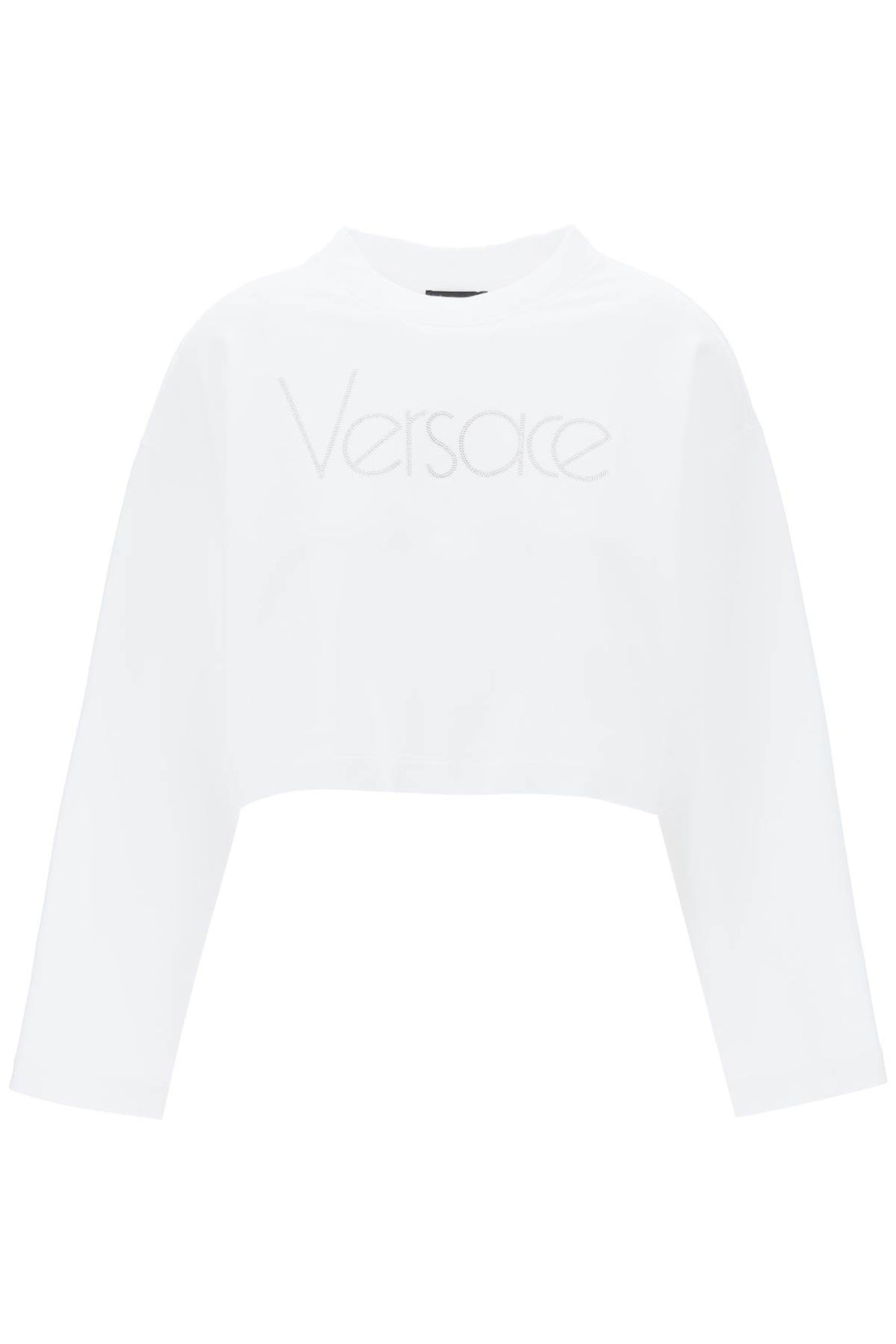 Cropped sweatshirt with rhinestone