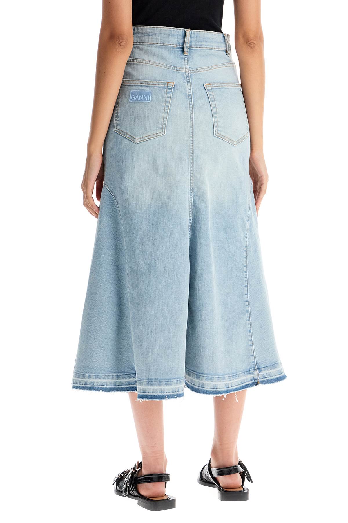 Flared denim skirt