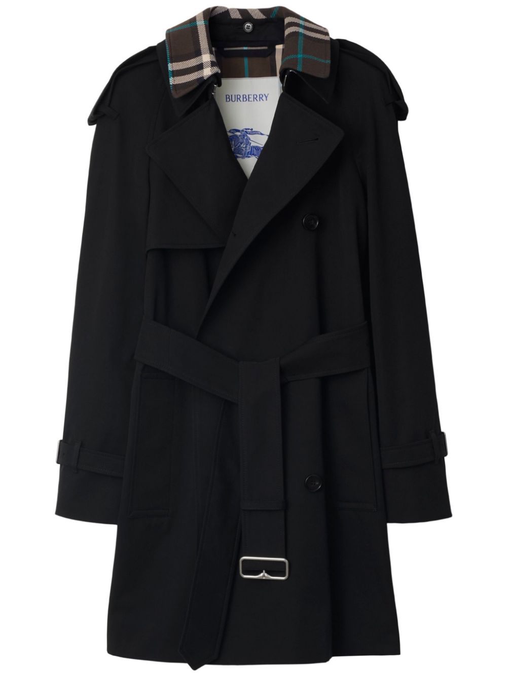 Check Collar Trench coat