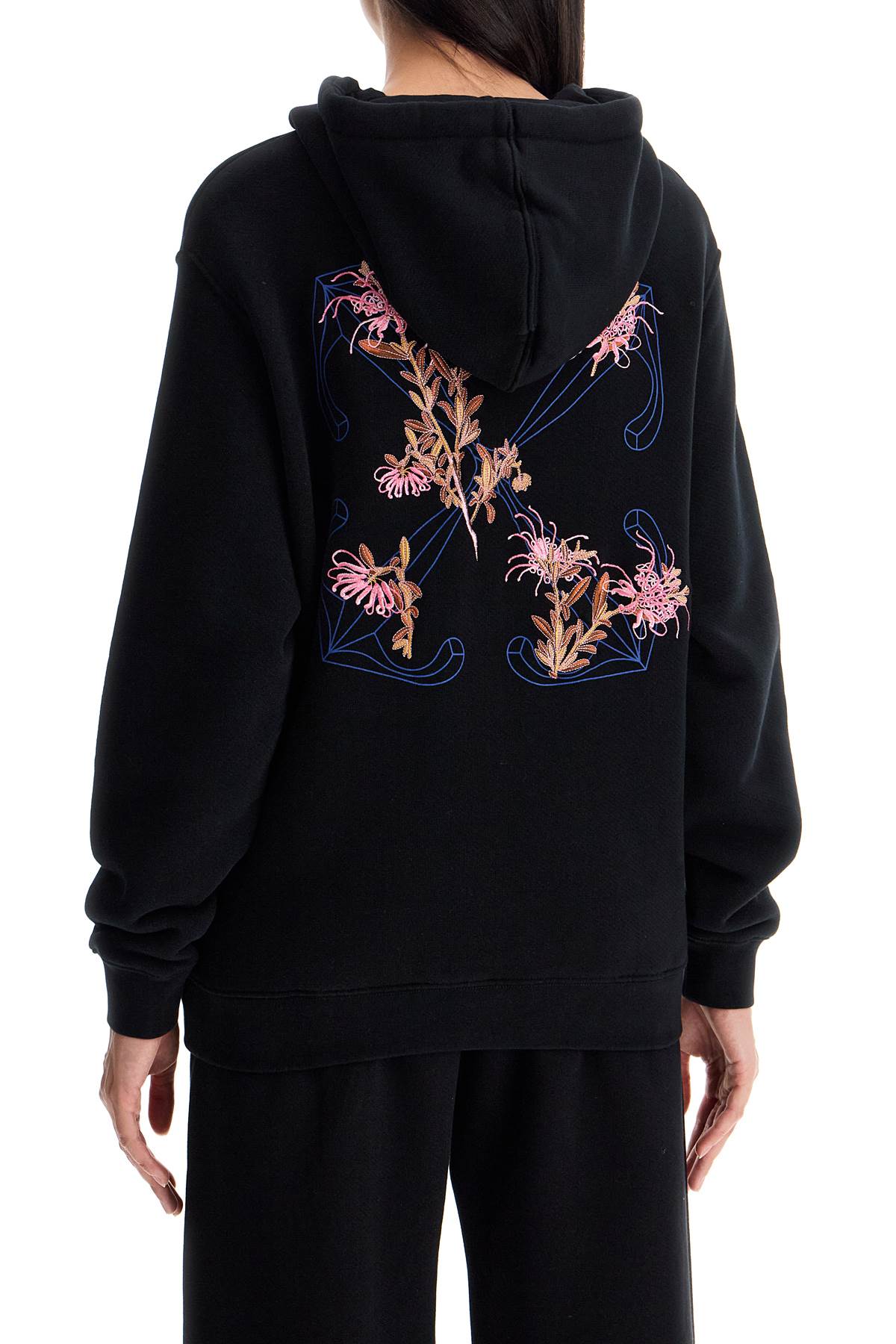 Off-White pinkflower arrow black hoodie