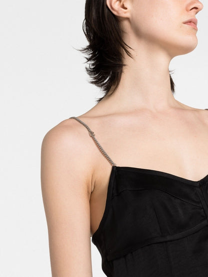 Palm Angels Chain-Strap Corset Slip Mini Dress Grey