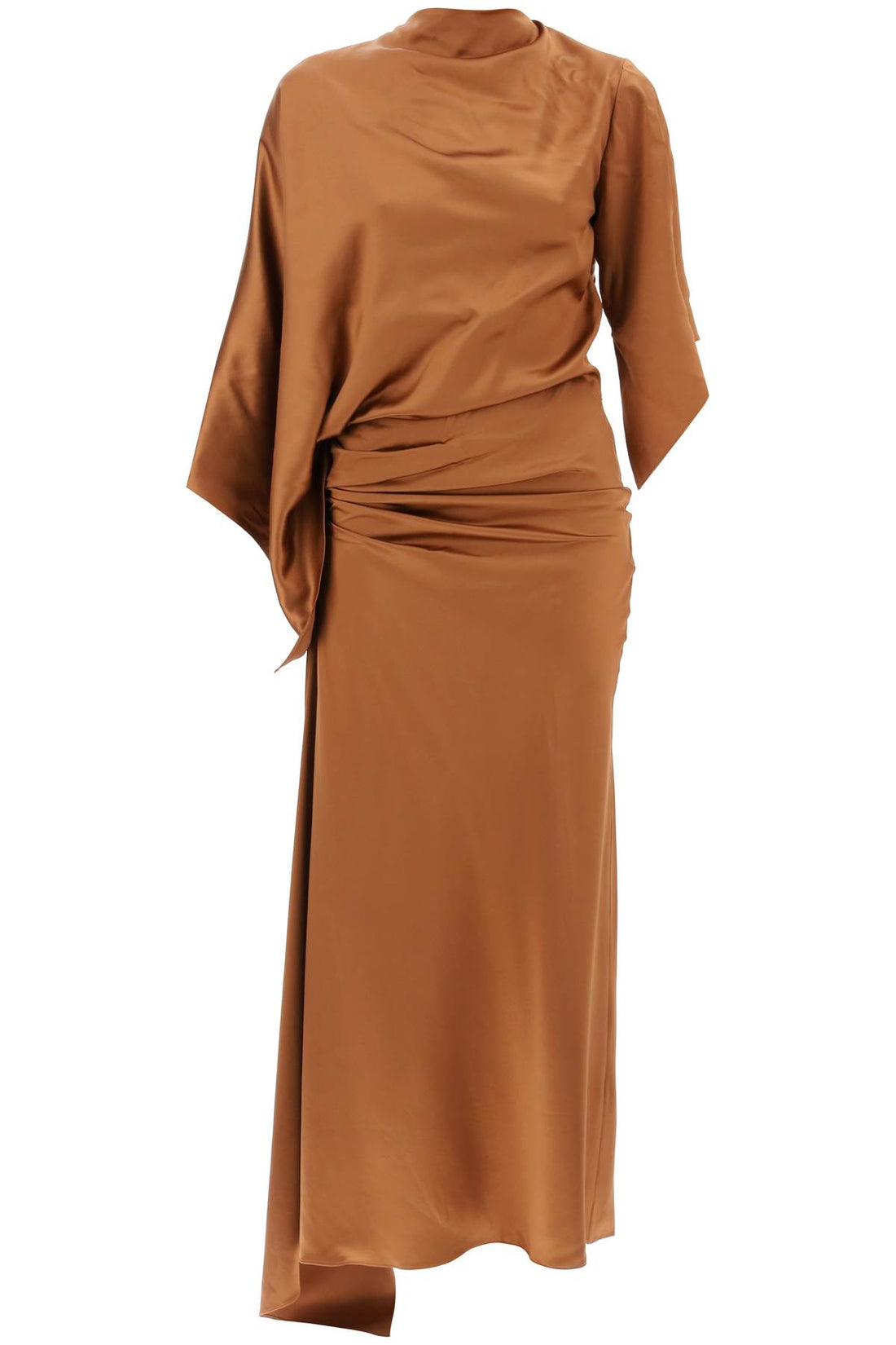 Cusco draped silk satin maxi dress