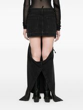 The Attico Cotton Floor-Length Embroidered Cut-Out Skirt Black