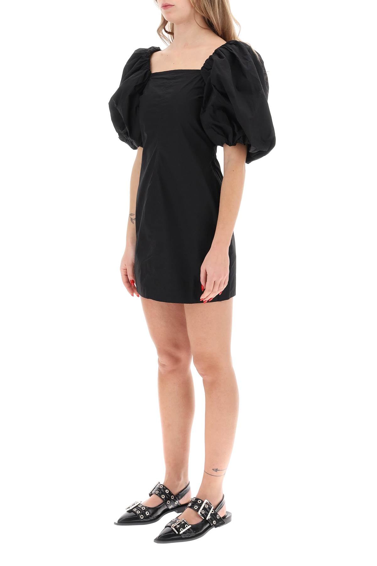 Mini dress with balloon sleeves