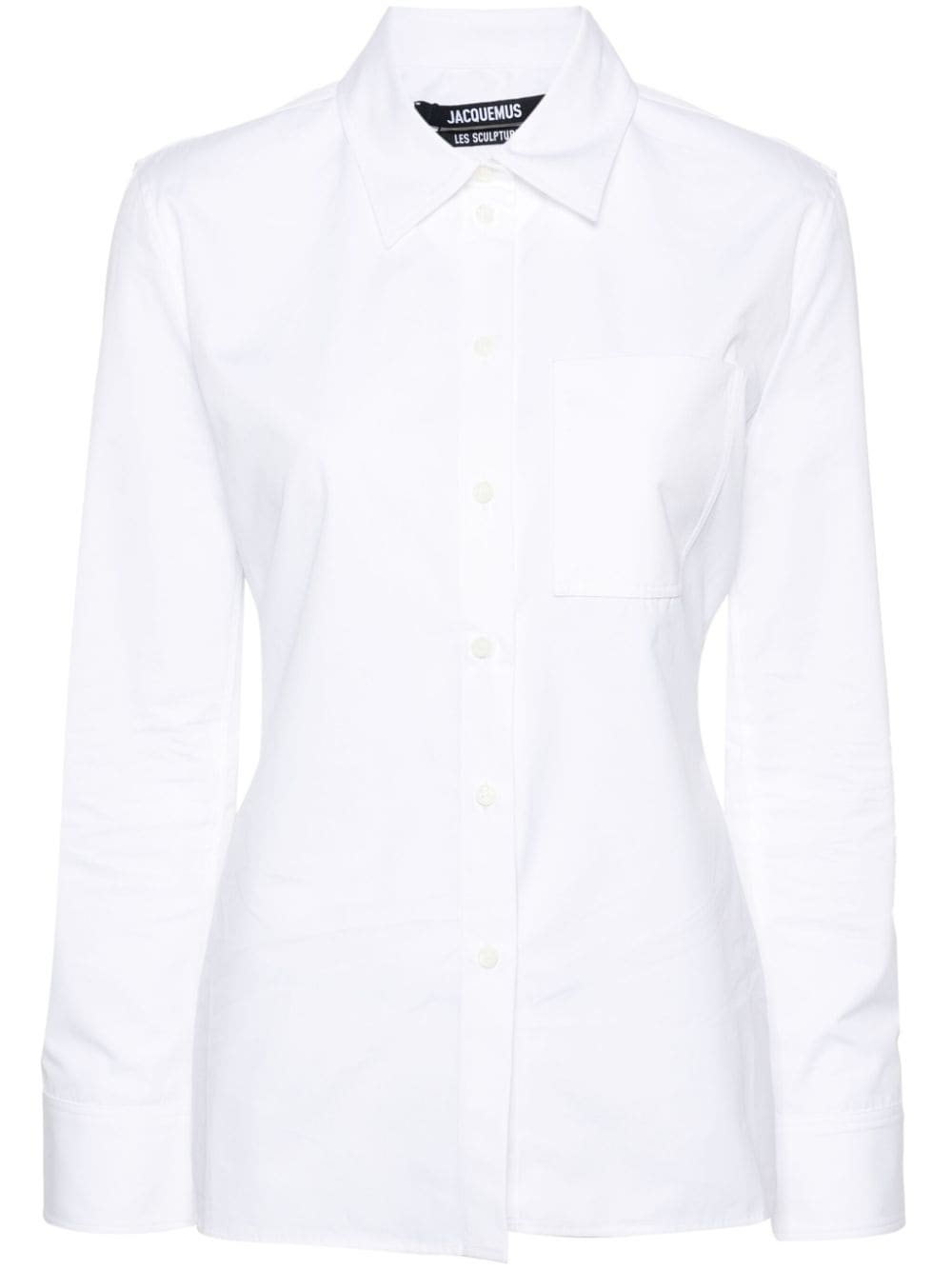 JACQUEMUS Single Pocket Fitted Shirt White