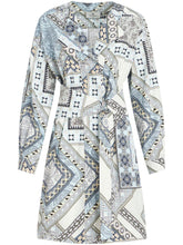 Etro Patchwork Print Belted Midi Dress Clear Blue