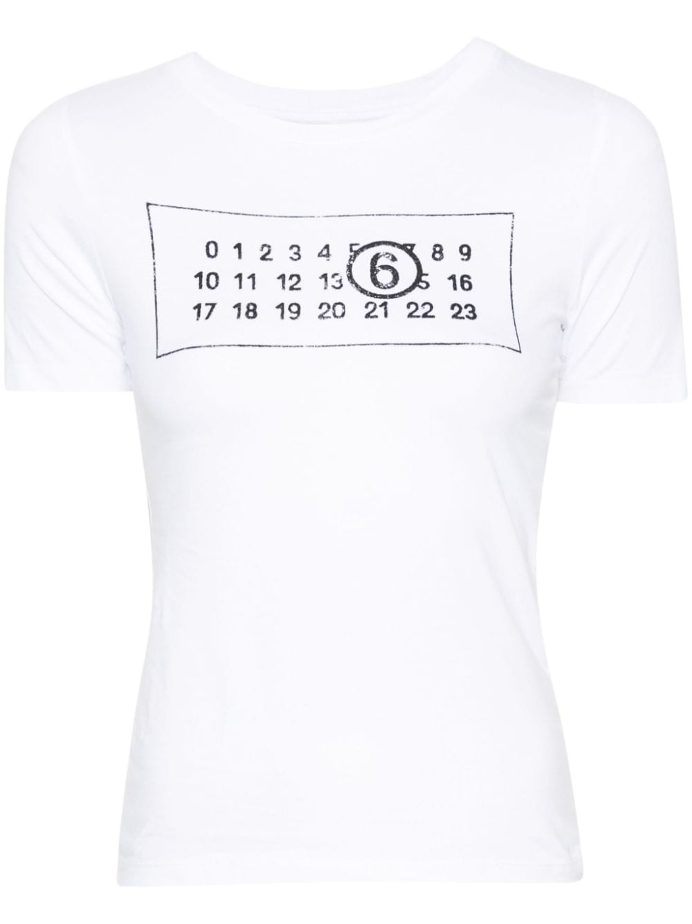 MM6 Maison Margiela Numeric Print T-shirts White