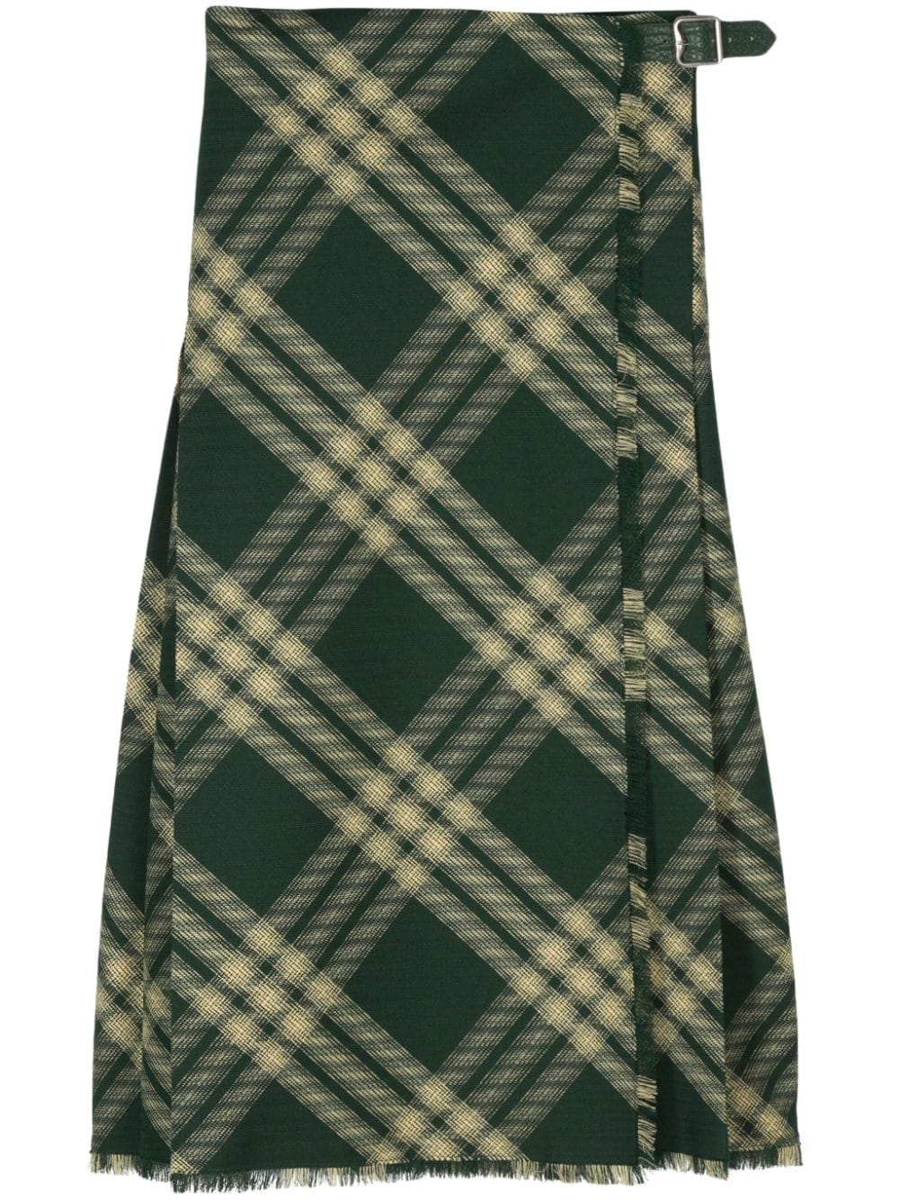 Burberry Pleated Wool Skirt in Forest Green