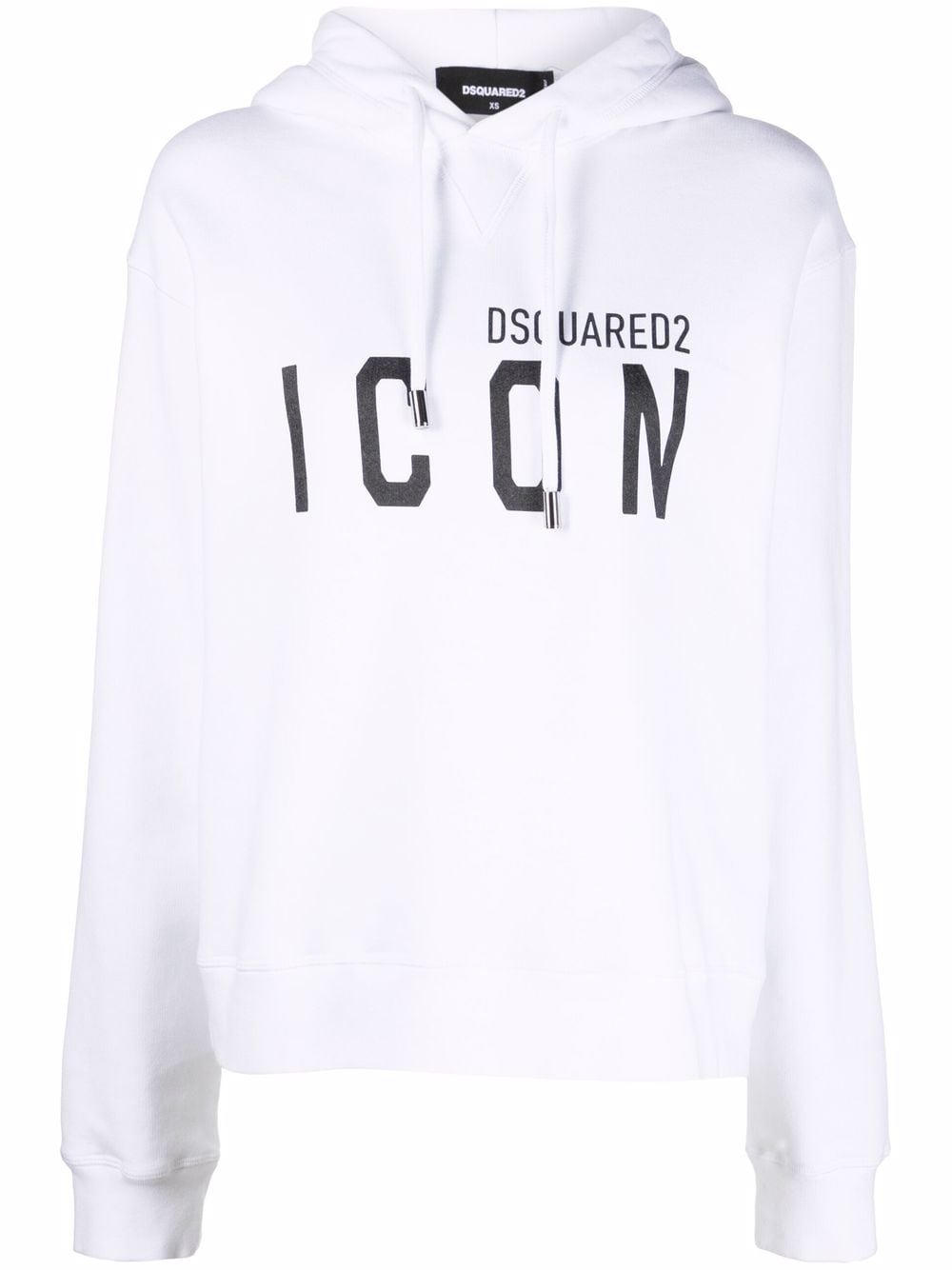 White cotton Icon-print hoodie