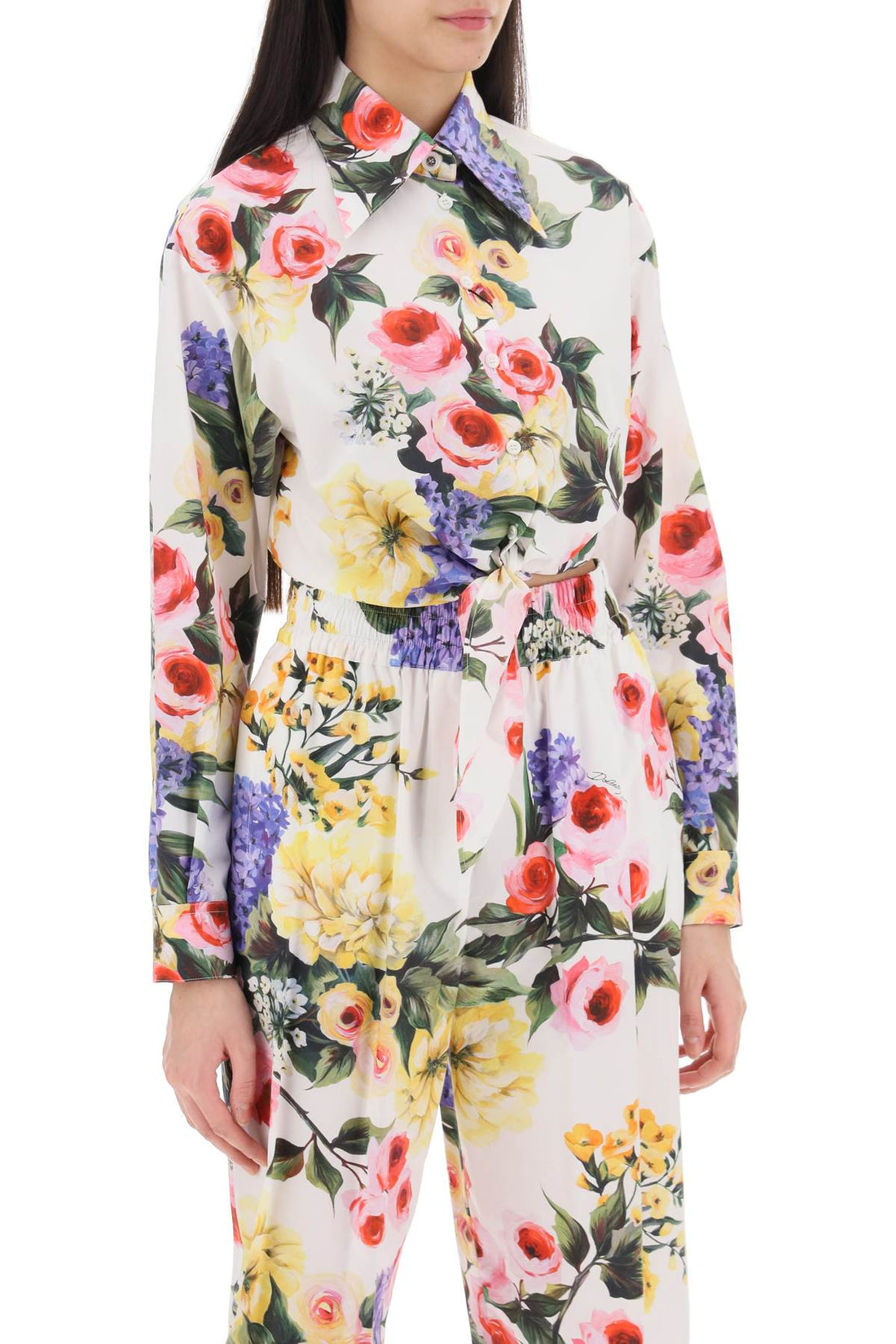 Chemise courte jardin de roses