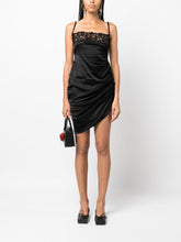 JACQUEMUS La Saudade Embroidered Satin Minidress Black