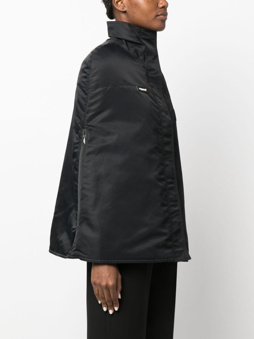 Coperni Logo-Patch Cape Bomber Jacket Black