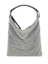 Benedetta Bruzziches Bella Ciao Silver Rhinestone-Embellished Draped Shoulder Bag Silver