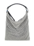 Benedetta Bruzziches Bella Ciao Silver Rhinestone-Embellished Draped Shoulder Bag Silver