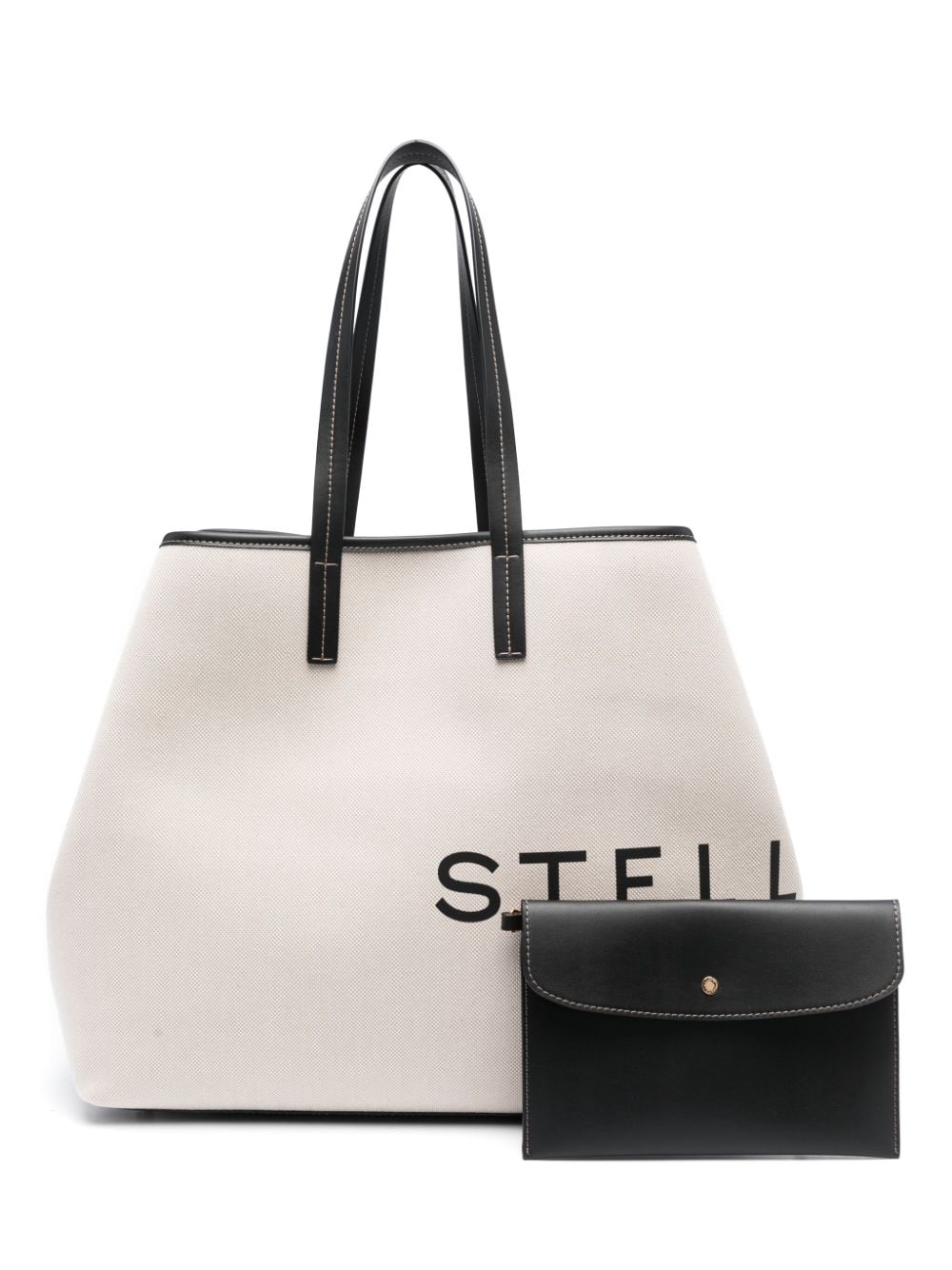 Stella McCartney Logo Print Tote Bags Beige