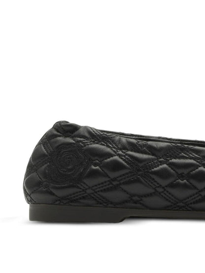 Burberry Leather Sadler Quilted Ballerinas Black