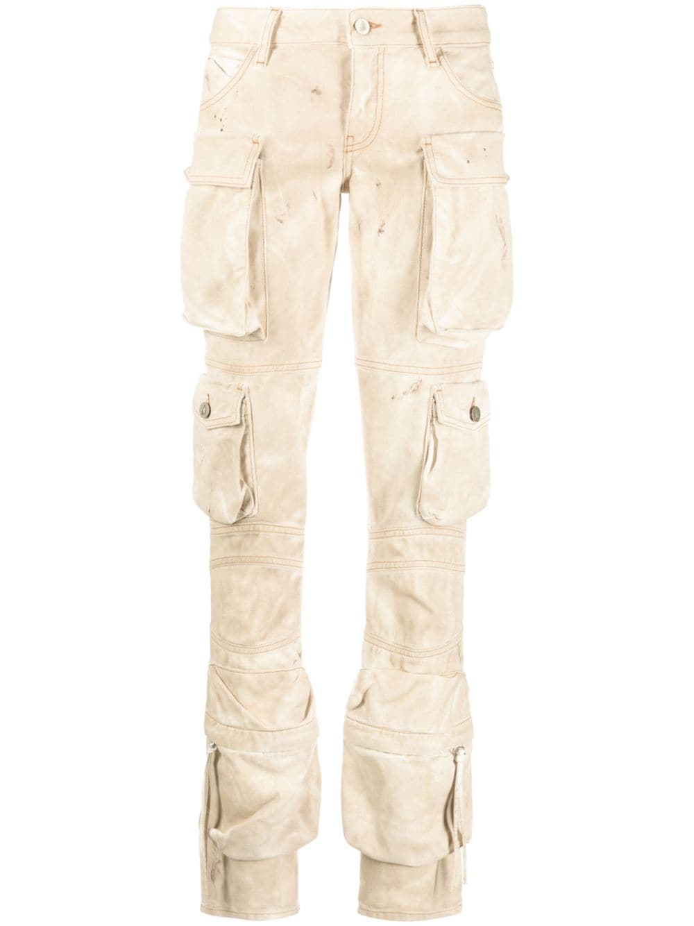 The Attico Essie Marbled Cargo Pants Beige