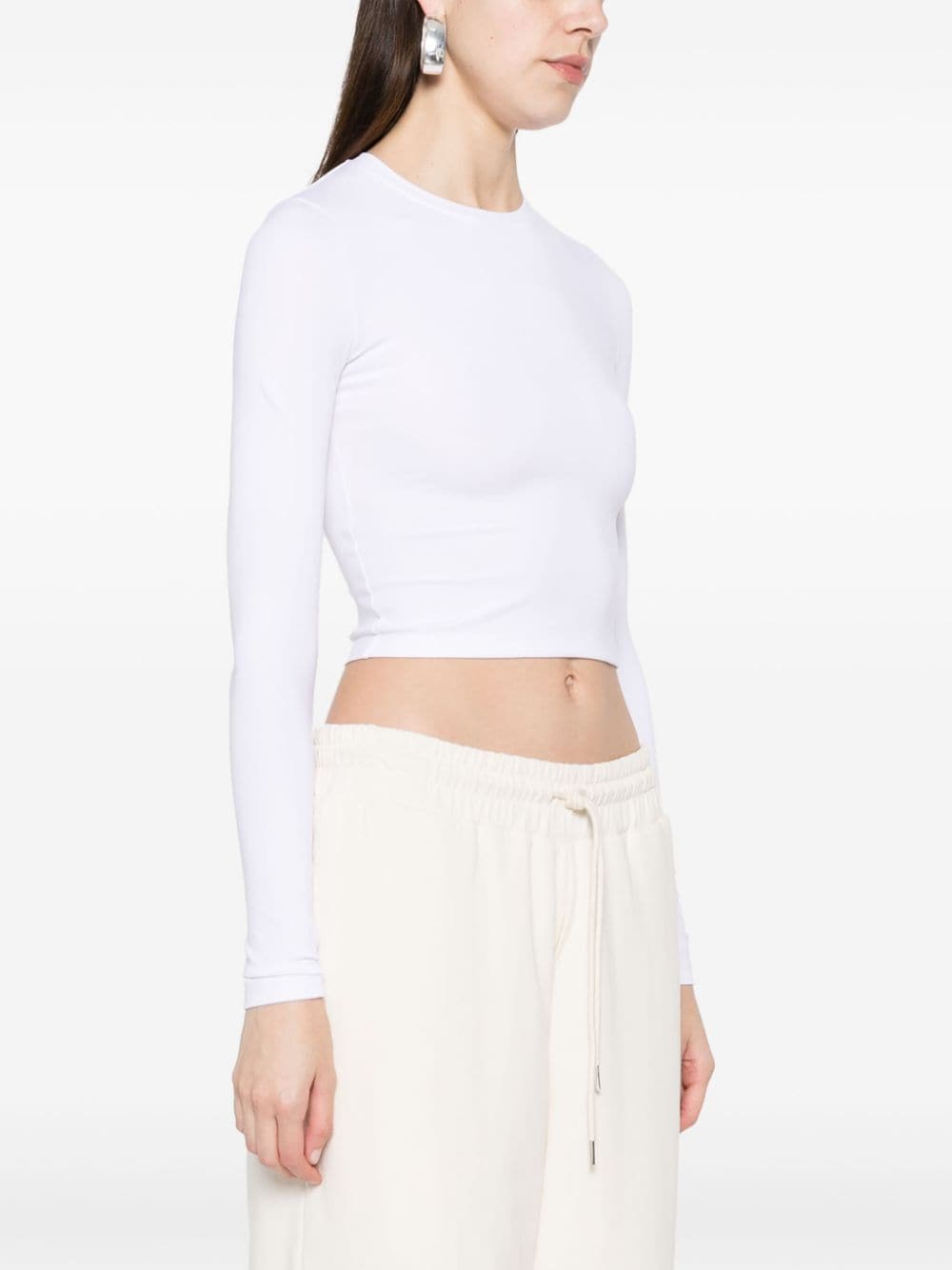 Wardrobe.Nyc Long-Sleeved Stretch-Jersey Crew-Neck Top White White