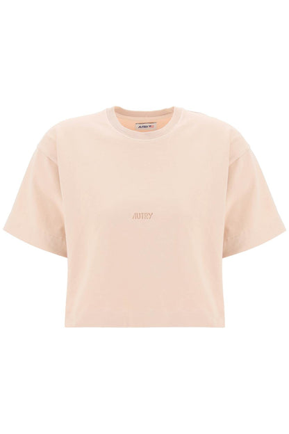 Boxy t-shirt with debossed logo