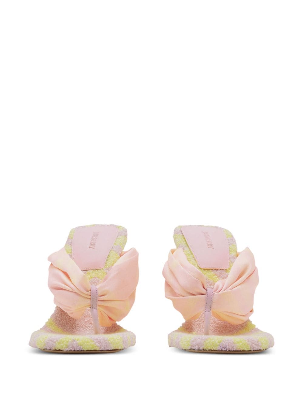 Burberry Check Pool Open-toe Mules Yellow Pink