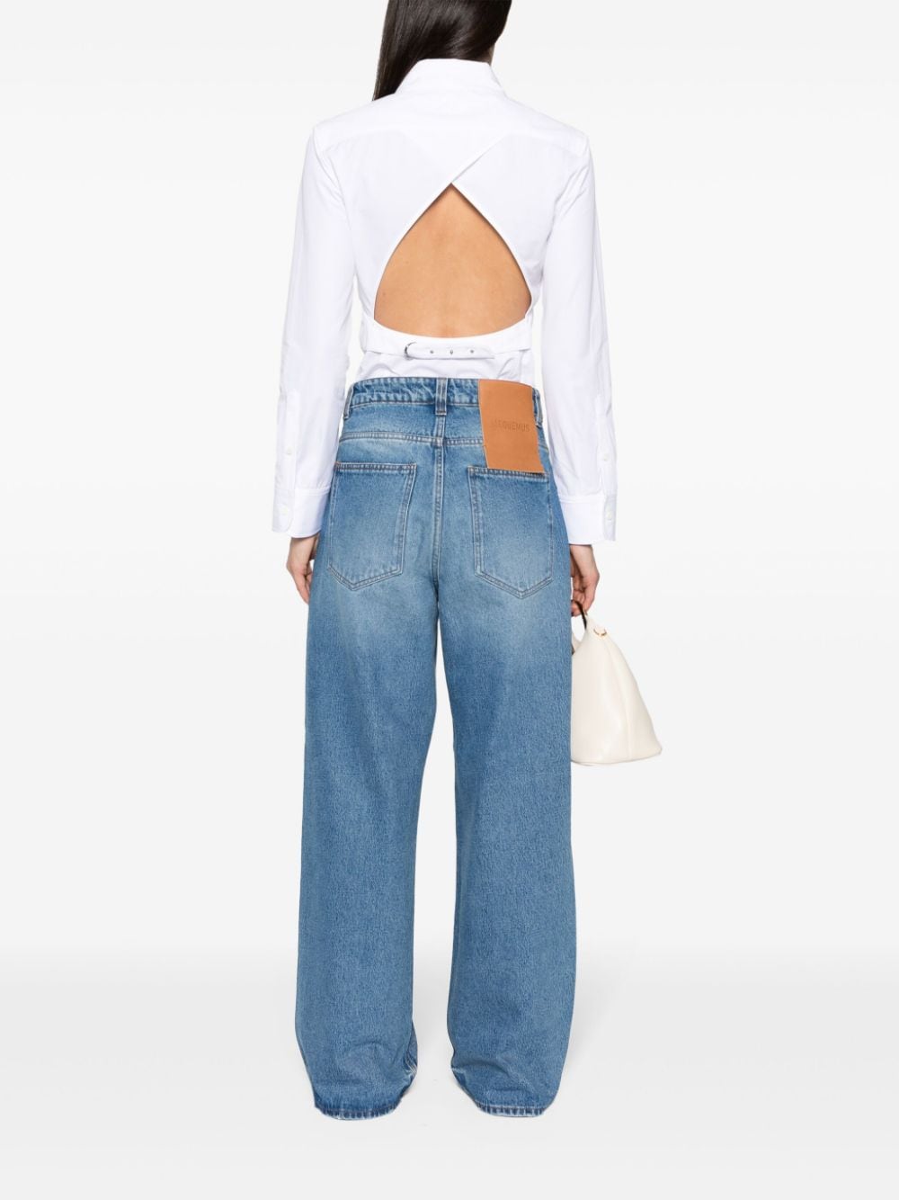 JACQUEMUS Single Pocket Fitted Shirt White