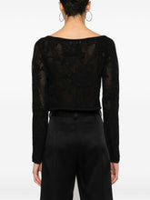 Blumarine Crochet-Knit Floral Cropped Sweater Black Black