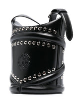 Alexander Mcqueen The Curve Studded Leather Bucket Bag Black