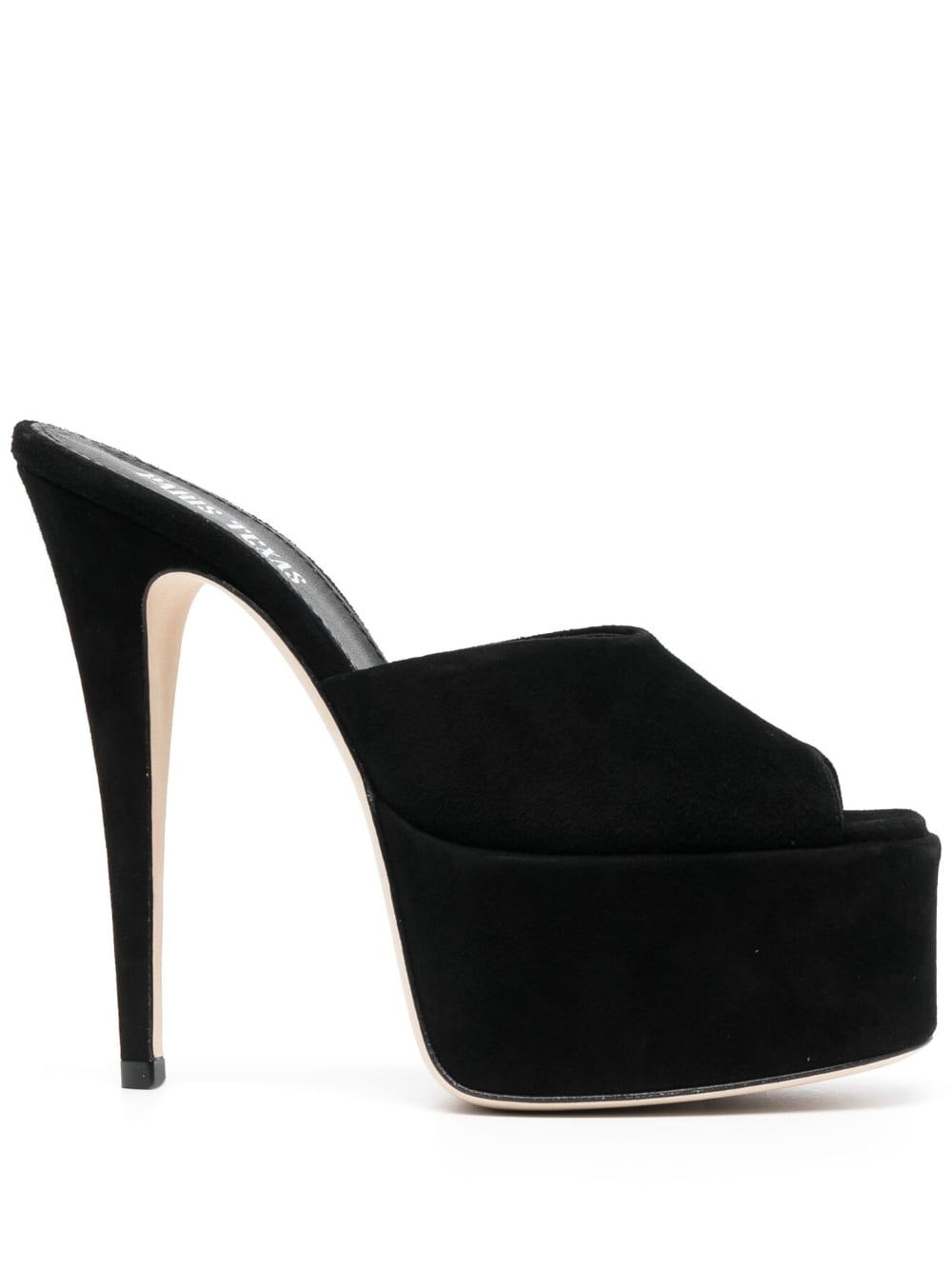 Peep-toe stiletto-heel mules