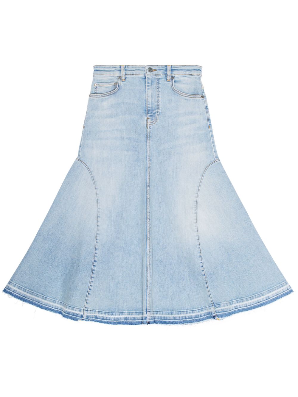 Ganni A-line Denim Skirt in Clear Blue Clear Blue