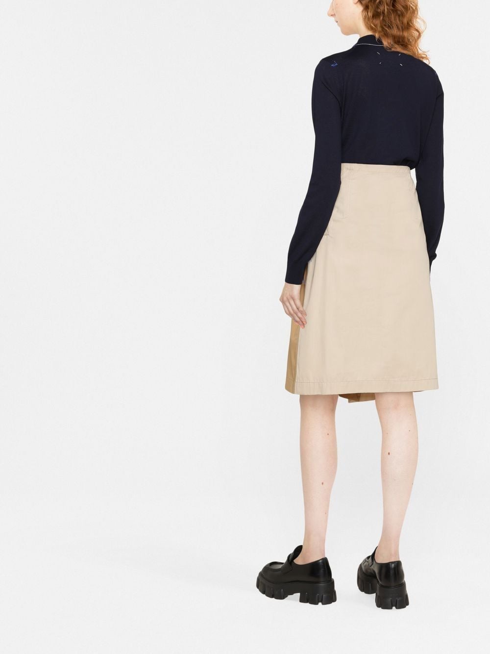 Maison Margiela Long-Sleeved Frayed Wool Jumper Blue Blue